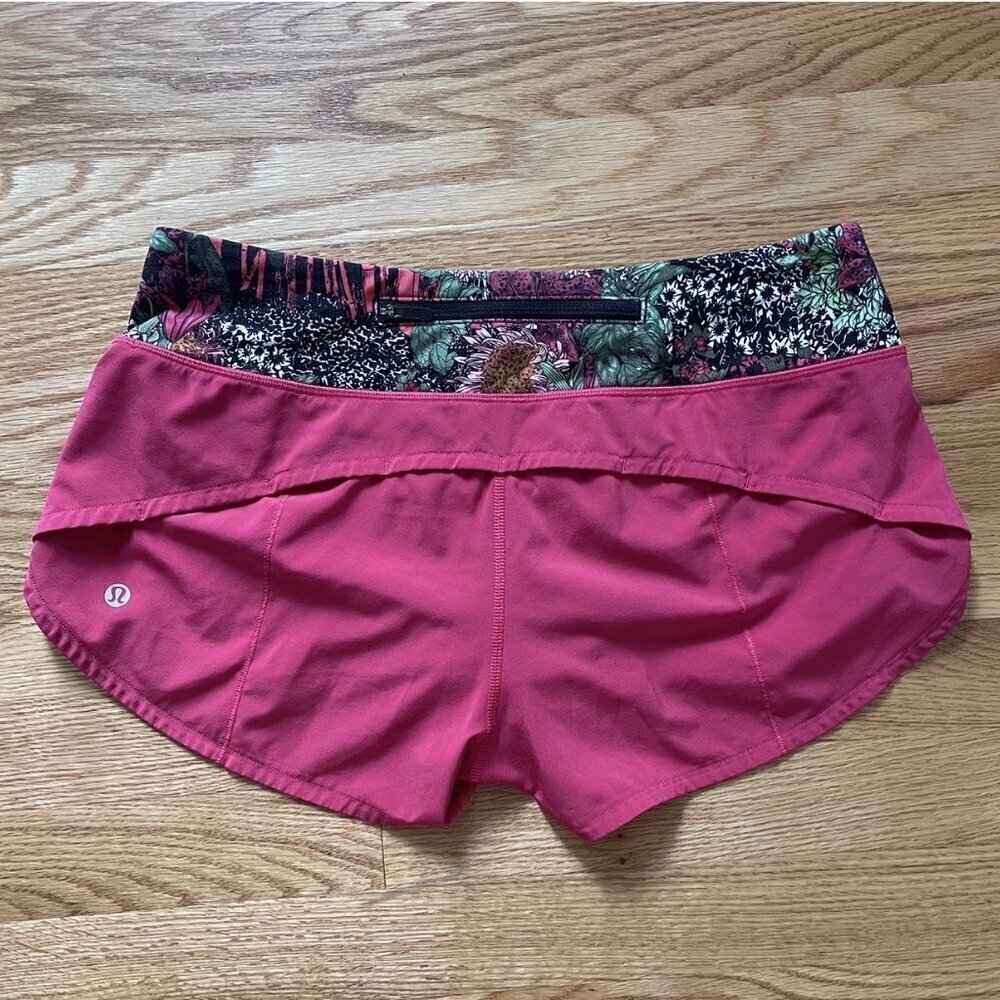 Lululemon LULULEMON SPEED UP SHORT 2.5" FUCHIA PINK ZEN GARDEN MULTI SIZE 4 - Picture 10 of 14